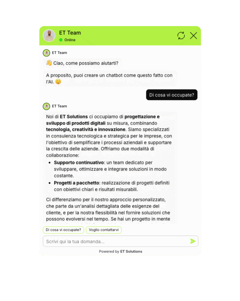 Esempio conversazione chatbot